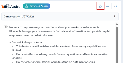 New conversation icon boxed in the chat panel