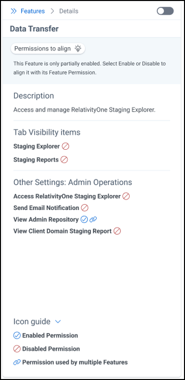 Associated permissions flyout panel