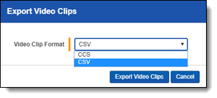 Export video clips window