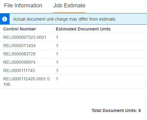 The Job Estimate pop-up.