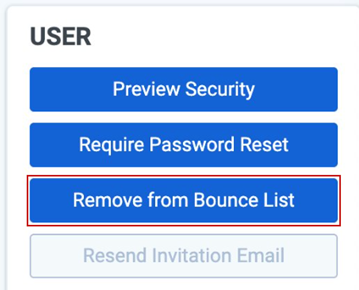 Remove from Bounce list button