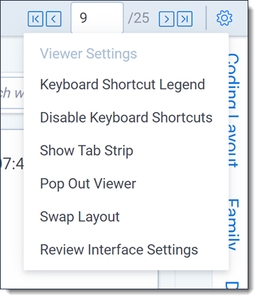 The Viewer settings menu displays in the Viewer.