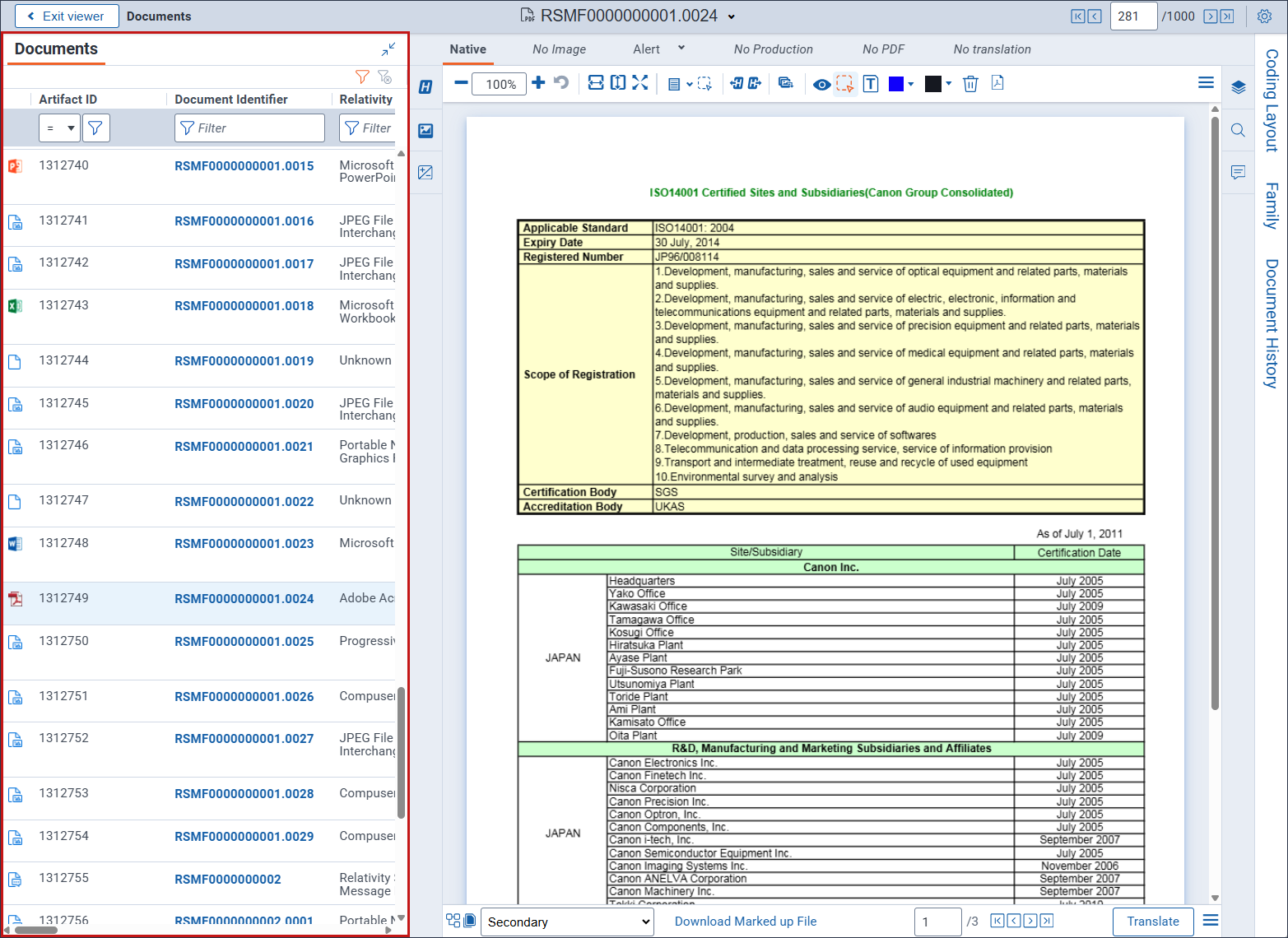 The Documents card is expanded and highlighted in the Image Viewer.