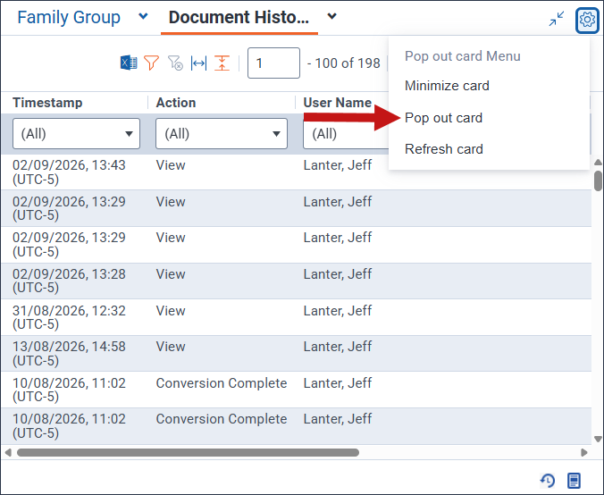 The Related Items pane with the Pop out card option highlighted.