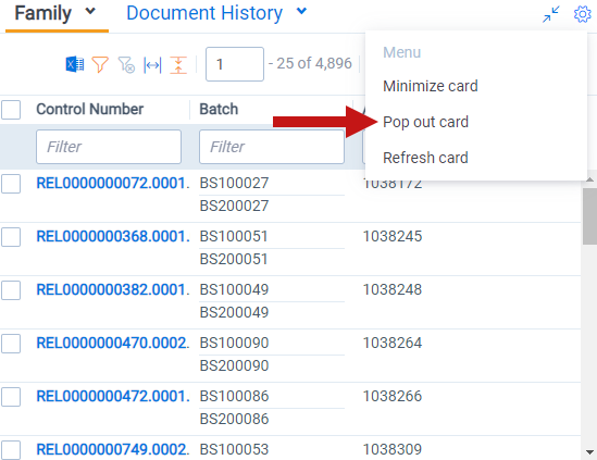 The Related Items pane with the Pop out card option highlighted.