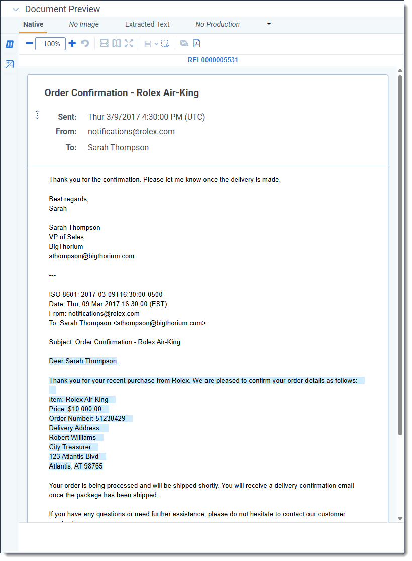 The Case Home tab is open and the user opens the Document Preview panel, changes to Extracted Text Viewer, and then hides the Document Preview panel.