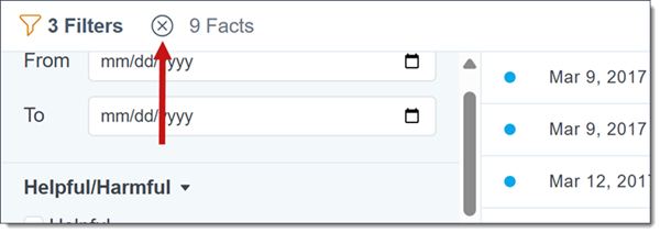 The Clear Filters icon is highlighted in the Filters panel.