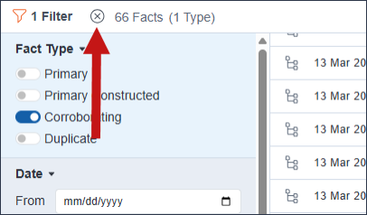 The Clear Filters icon is highlighted in the Filters panel.
