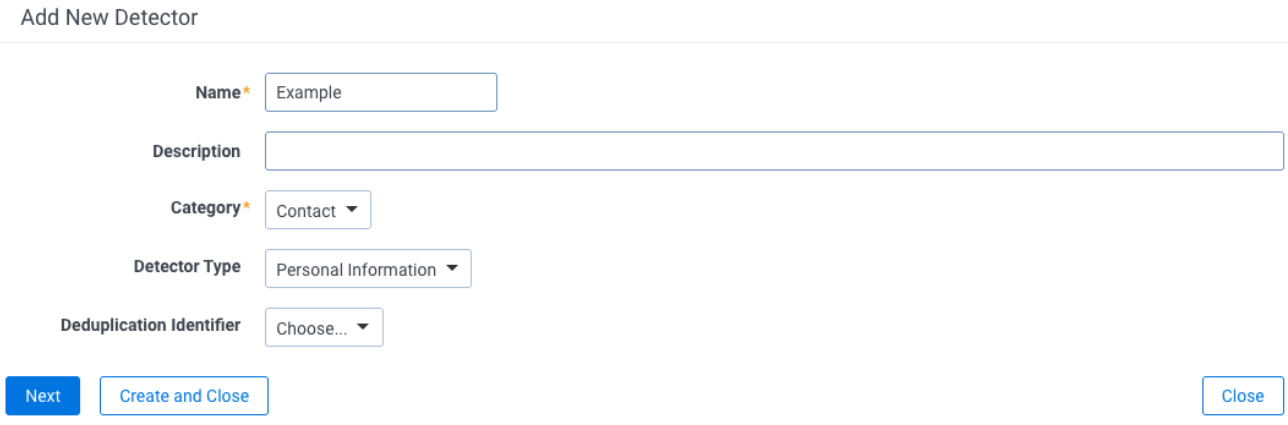 An image of the Add New Detector window