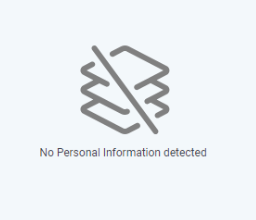 An image of an error message: "No Personal Informnation detected."