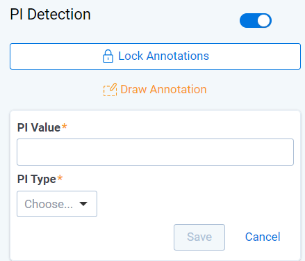 An image of the PI Detection panel showing PI Value and PI Type options