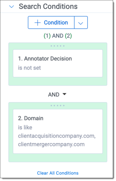 Search Conditions for Step 2