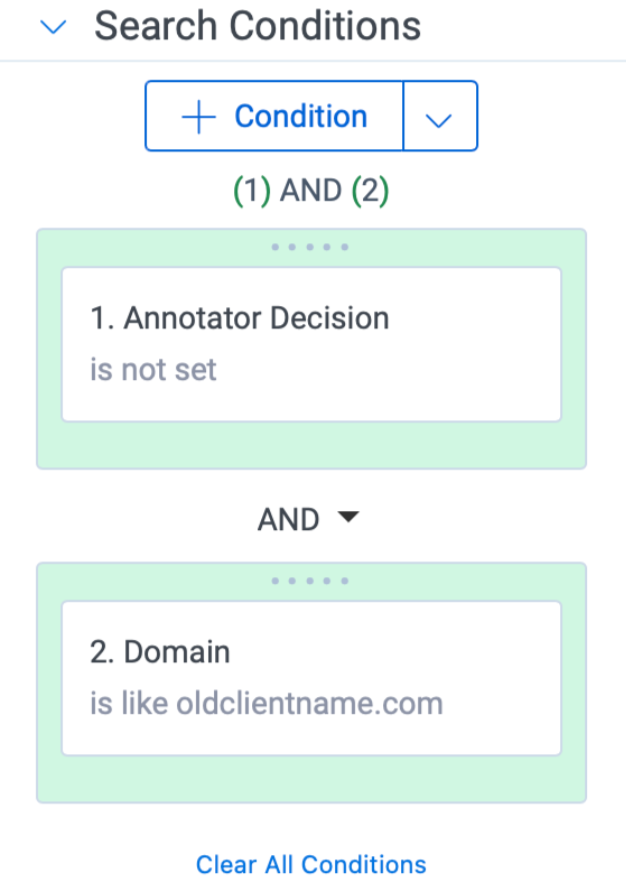 Search Conditions for Step 3