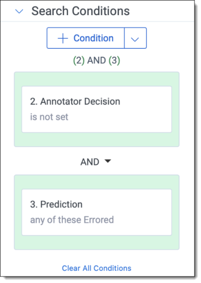 Search Conditions for Step 9