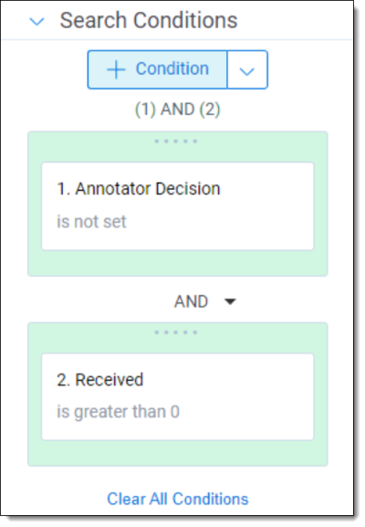 Search Conditions for Step 1