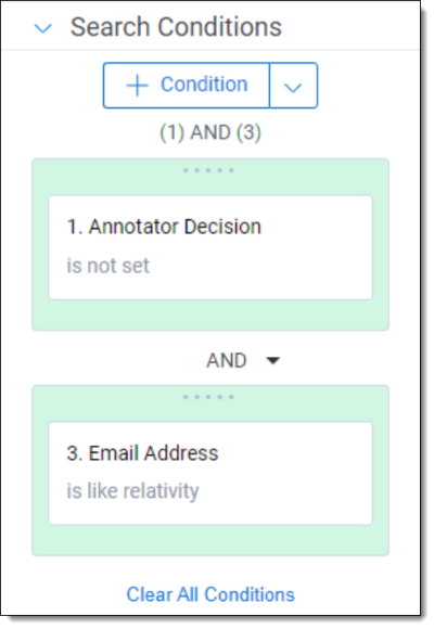 Search Conditions for Step 2