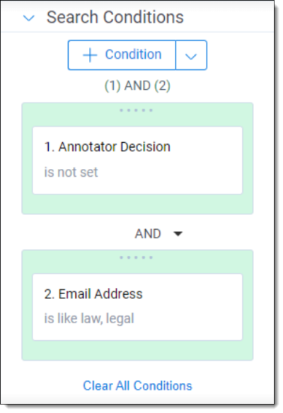 Search Conditions for Step 3
