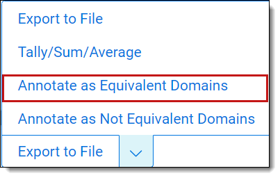 An image of the Annotate as Equivalent Domains mass action button