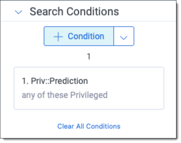 An image of Search Conditions for step one