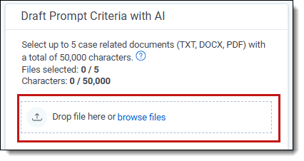 Drop file here or browse files section.