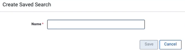 Create Saved Search modal