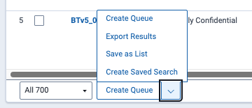 Mass operations dropdown list of options