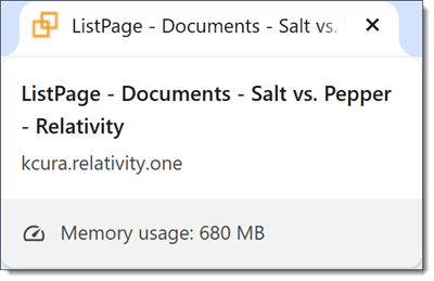 A detailed description in a browser tab displays.  In this case, the user is located on the Documents tab of the Salt vs. Pepper workspace.
