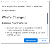 Express Transfer release notes