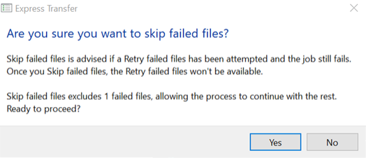 Skipped failed files message