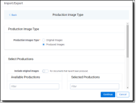 Export folders production image type