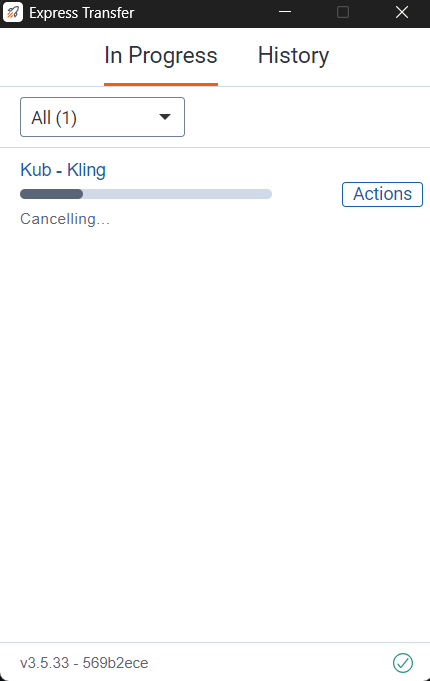 Canceling an Express Transfer job