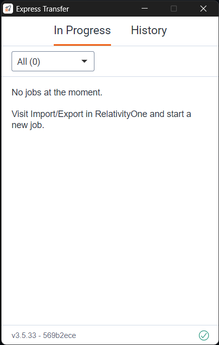 Empty Express Transfer In Progress list