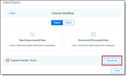 Choose Workflow with Deactivate button highlighted