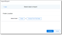 Select data to import