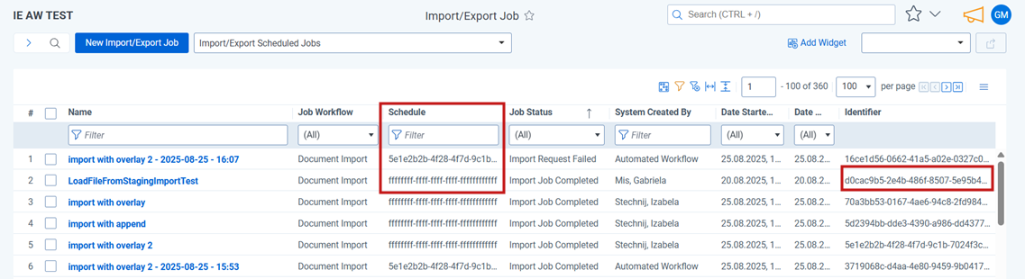 Schedule column in Scheduled Jobs list