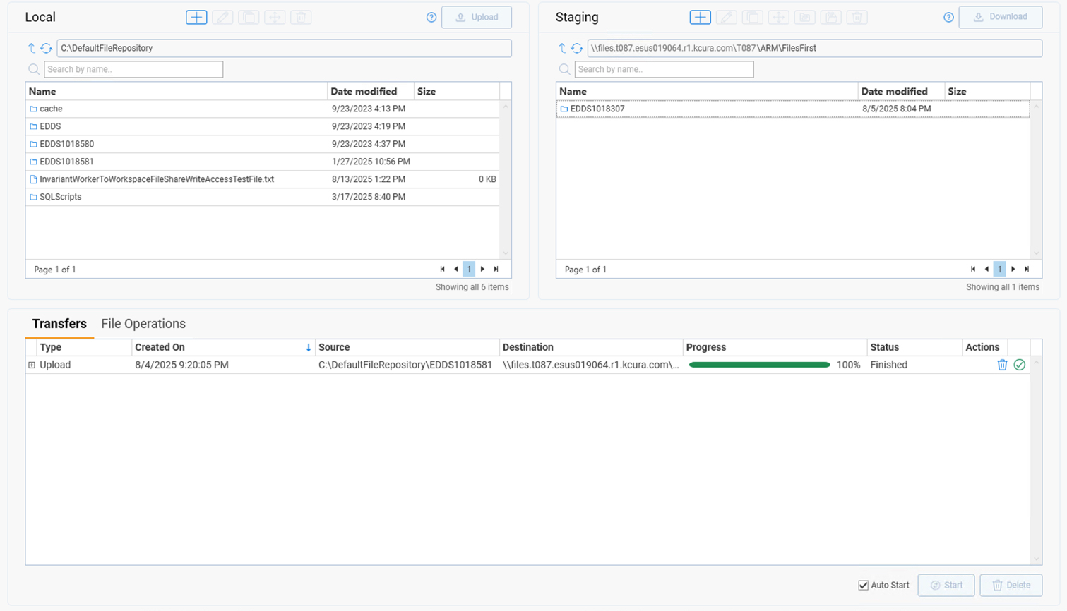 Click to expand Moving EDDSXXXXXXX folder in Staging Explorer