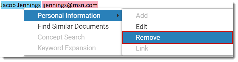 An image of the Remove option found within the context menu