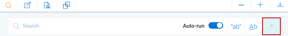 An image of the regular expression search toggle.