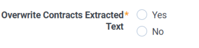 The overwrite contracts extracted control showing yes and no options.