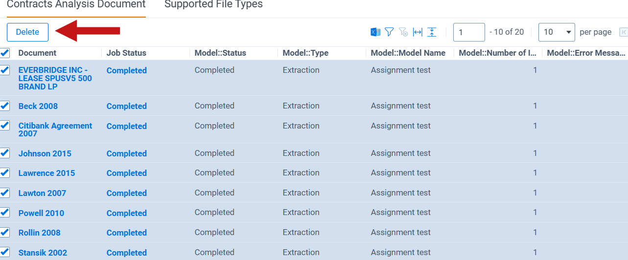 An image of Contracts Analysis DOcuments being deleted.