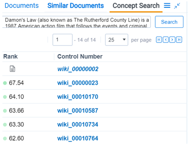Concept search results