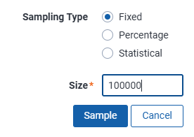 Sampling dialog box