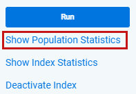The Show Population Statistics link on the Analytics console