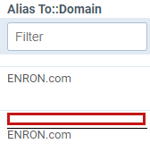 Empty value visible in default domain field