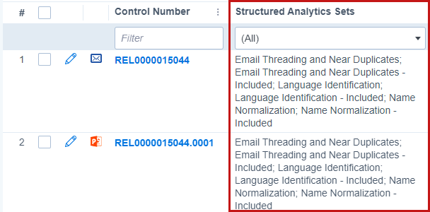 Documents excluded from the structured analytics set