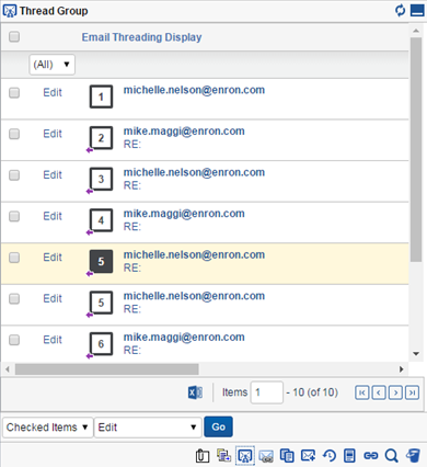 Thread Group example in Related Items Pane