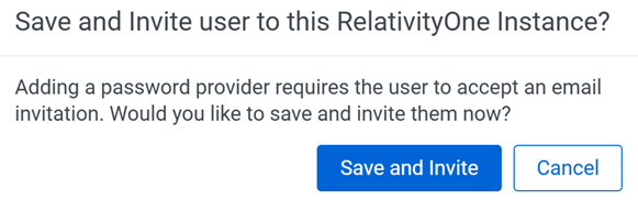Save and Invite confirmation window