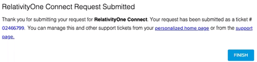 RelativityOne connect request confirmation popup