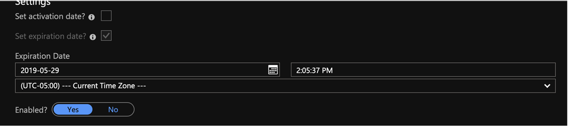 Set expiration date