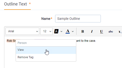 An object has been right-clicked so that the menu you displays and the cursor is on the View Person option.